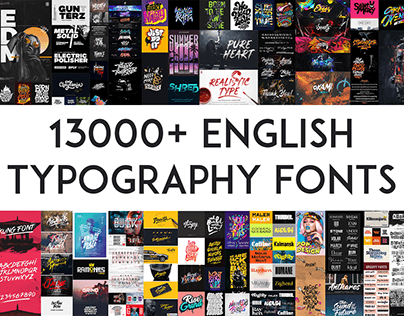 13000+ English Typography Fonts