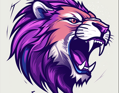 Purple Lion Logo Design
