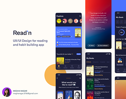 UX/UI Design for Read'n; reading & habit building app