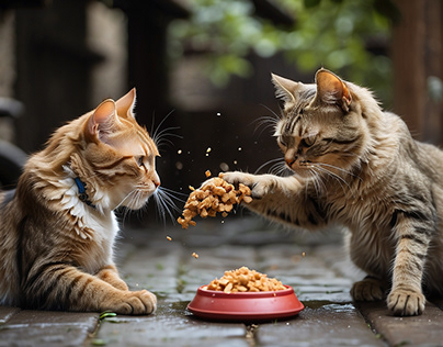 Project thumbnail - cats sharing food