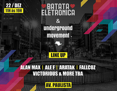 Flyer - Batata Eletrônica e Underground Movement.