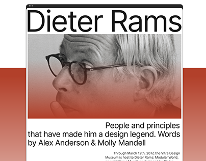 Website design for Dieter Rams