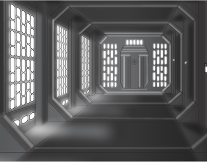 3D in 2D corridor design (Star Wars)