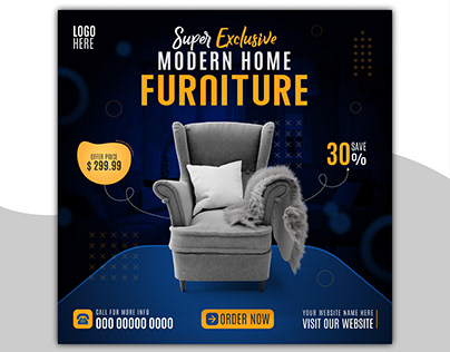 Social Media Post Design For Exclusive Modern Furniture