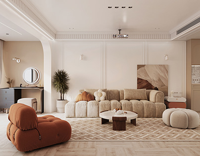 Living Room Design | 3D Visualization | Rendering