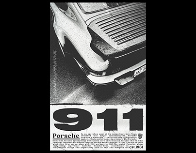Porsche 911 Retro Poster