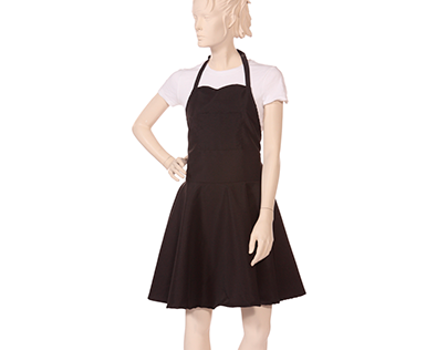 Elegant Sweetheart Apron in Black for Professionals