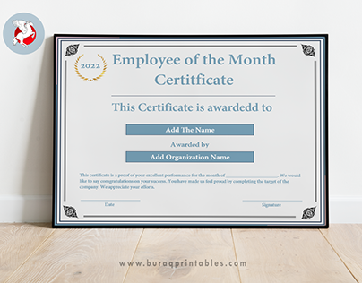 Simple Employee of the Month Certificate Template