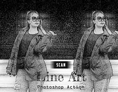 Scan Line Art Photoshop Action