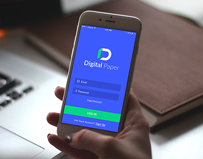 "Digital paper". App UI for iOS and Logo creation