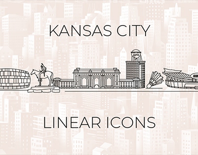 Kansas City linear icons