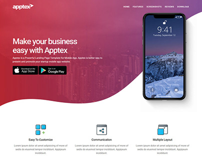 Apptex | App Landing Page | Web Design