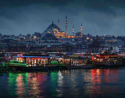 Evening lights of Istanbul