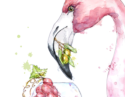 Wine & Flamingo