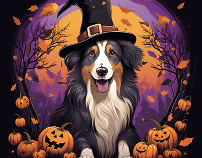 Rough Collie Witchy Dog: A Halloween Wonder