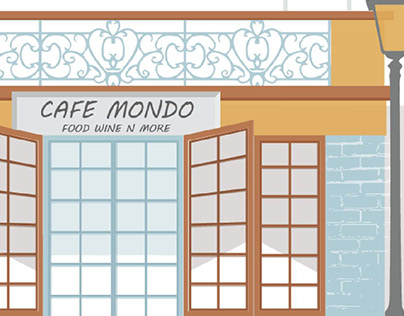Cafe Mondo: Facade Window