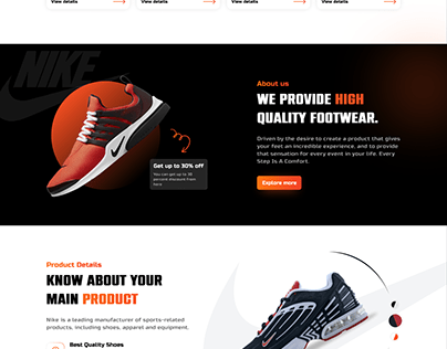 Nike Shoe Landing Page Design