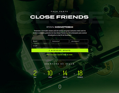 Landing Page | Close Friends - Ryan Monotoshi