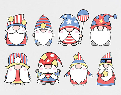 BB Art Designs | 4th of July Gnomes PNG Bundle