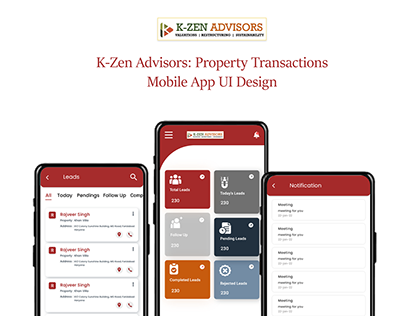 K-Zen Advisors Mobile App Ui Design