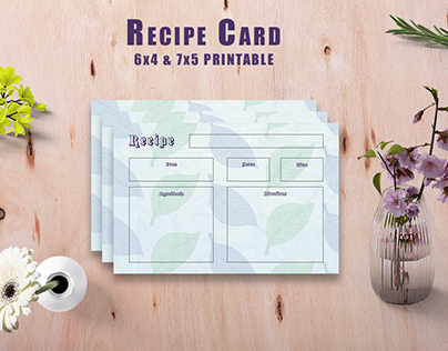 Free Watercolor Recipe Card Printable V35