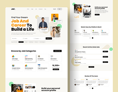Job Finder Website UI Design Concept