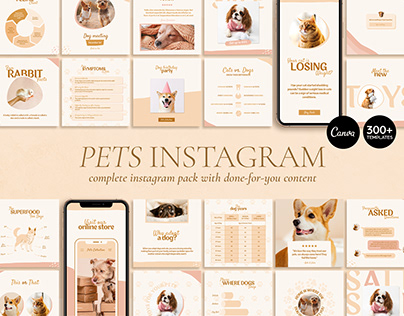 Pets Instagram Templates for Canva