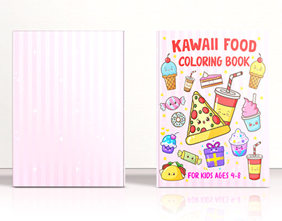 Kawaii Food Coloring Book Cover Design for KDP