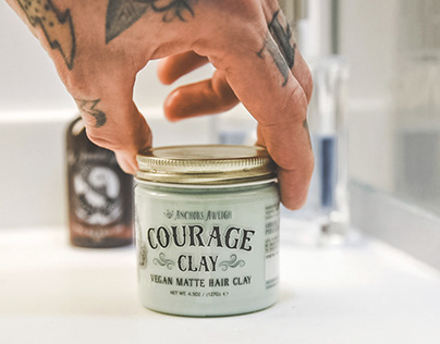 Courage Clay Instagram Ad and Label Design