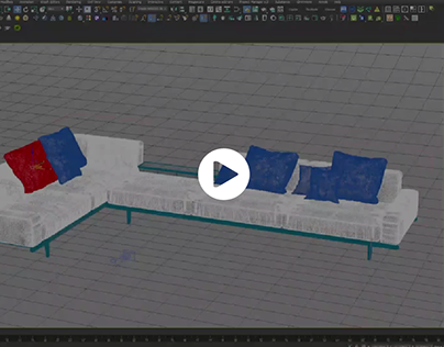 3D L Sofa Modeling and Interior Design