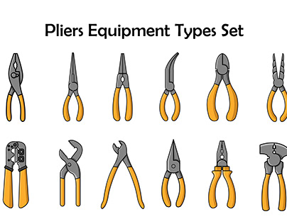 Pliers Equipment Types Set