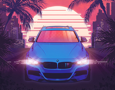 Cruisin' Sunset - BMWs, synthwave, comics, and radness
