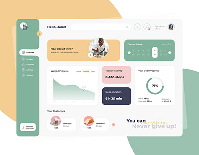 Project thumbnail - Dashboard for Tracking Healthy Habits UX UI Design
