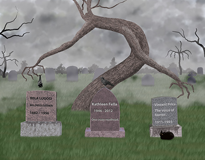 Spooky Graveyard Scene