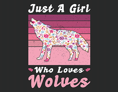 Just a Girl Who Loves Wolves Lover with flower