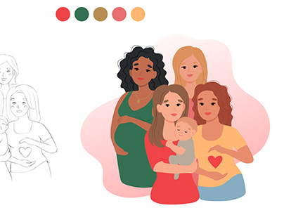 Pregnancy & Motherhood illustrations | Biscotto design