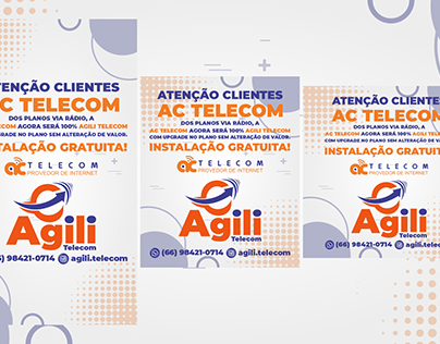 Kit mídia social AC Telecom & Agili Telecom