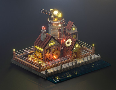 3D Isometric | Steampunk House
