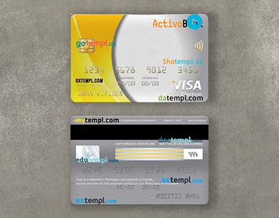 Portugal Activobank visa electron card template