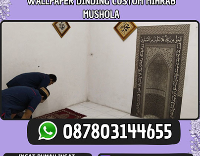 Wallpaper dinding custom mihrab mushola