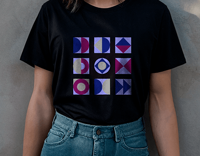 T-shirt with geometric design