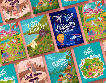 Children's book covers illustrations 💐🌴🌵