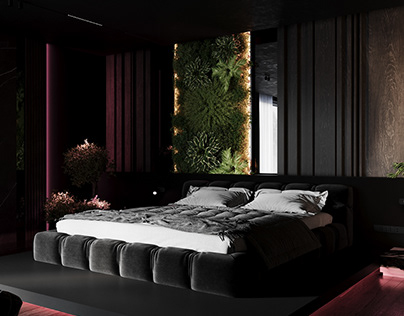 CONTEMPORARY BLACK MASTER BEDROOM | UAE