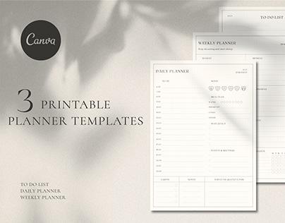 Printable planner templates in Canva