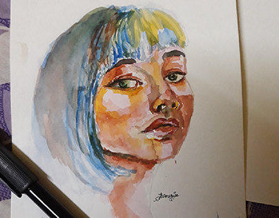 watercolor painting and sketches