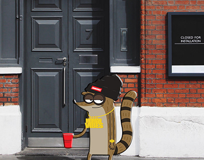 Illustration of Rigby from Regular Show.