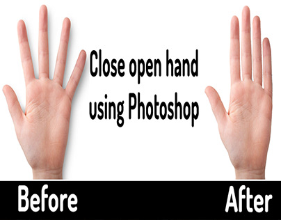 Close open hand using Photoshop