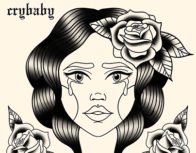 Crybaby Traditional Tattoo Portrait