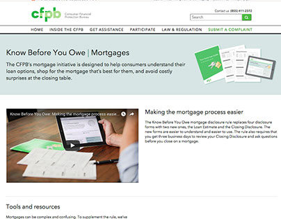 Know Before You Owe mortgage campaign