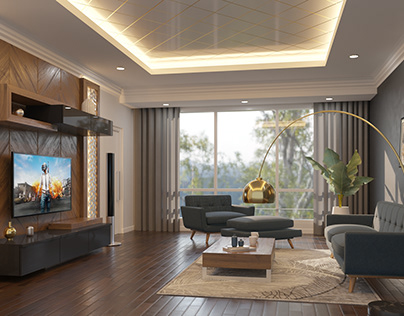 Living room scene , 3d visualization